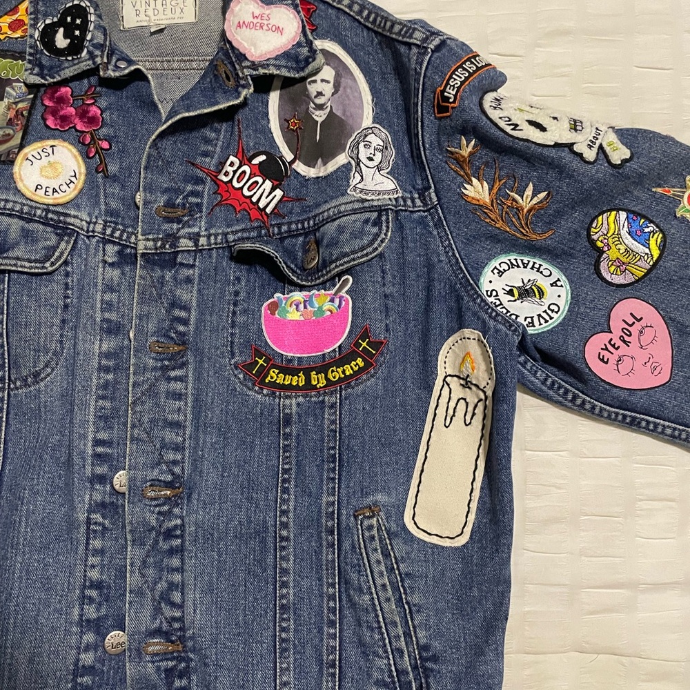 Patch Denim Jacket L - image 6